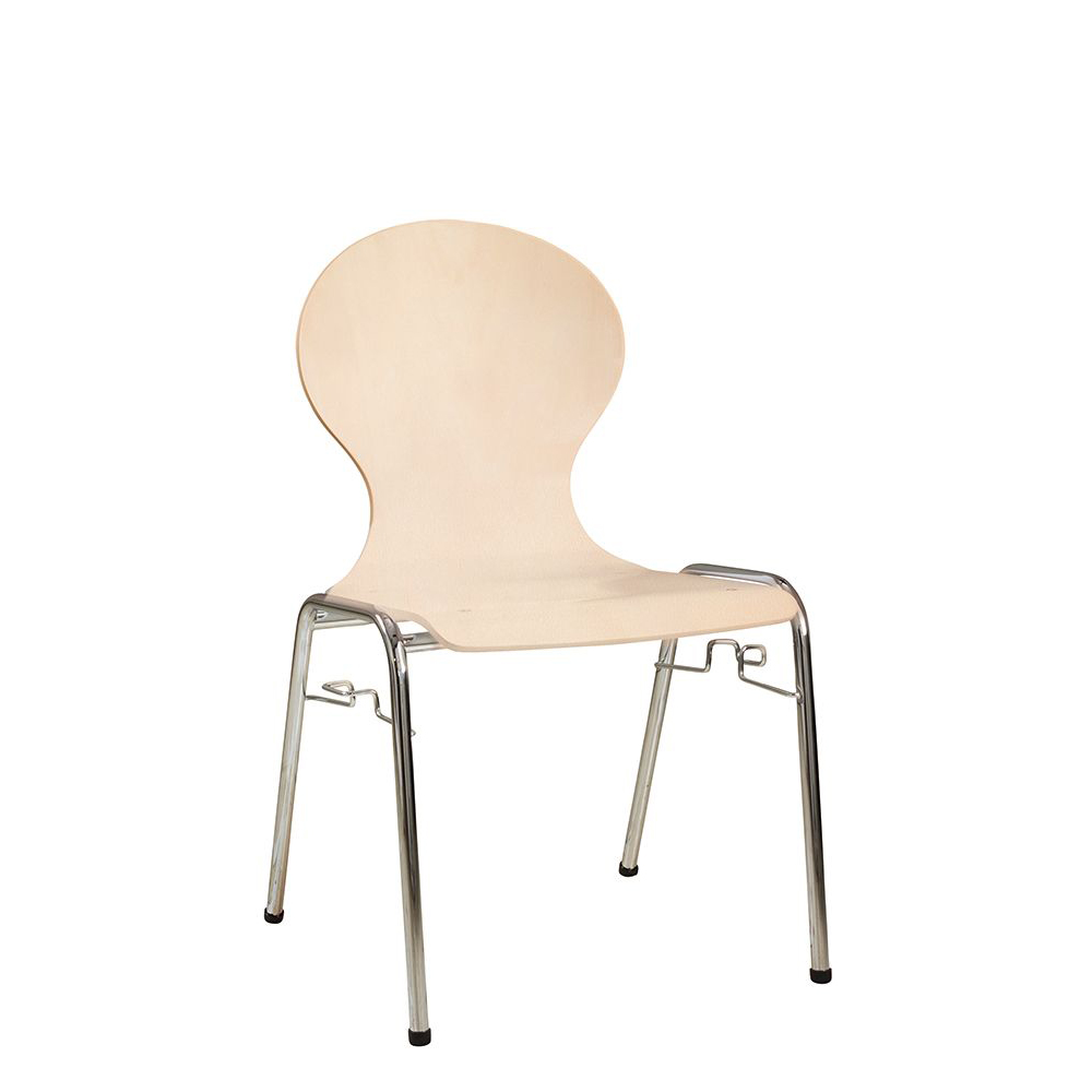 Konferenzstuhl Eruno-100, verchromtem Metallgestell, stapelbar