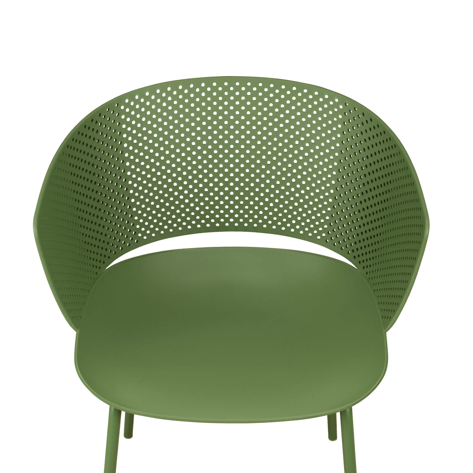 Gastronomiestuhl Outdoor Foma-F832 green - Sitzschale frontal