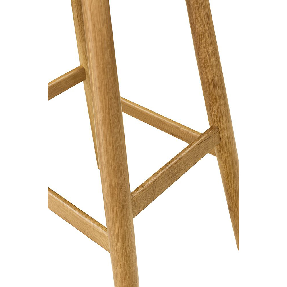 Barhocker Swina-Bar aus Eiche mit gewölbter Sitzschale, ohne Rückenlehne