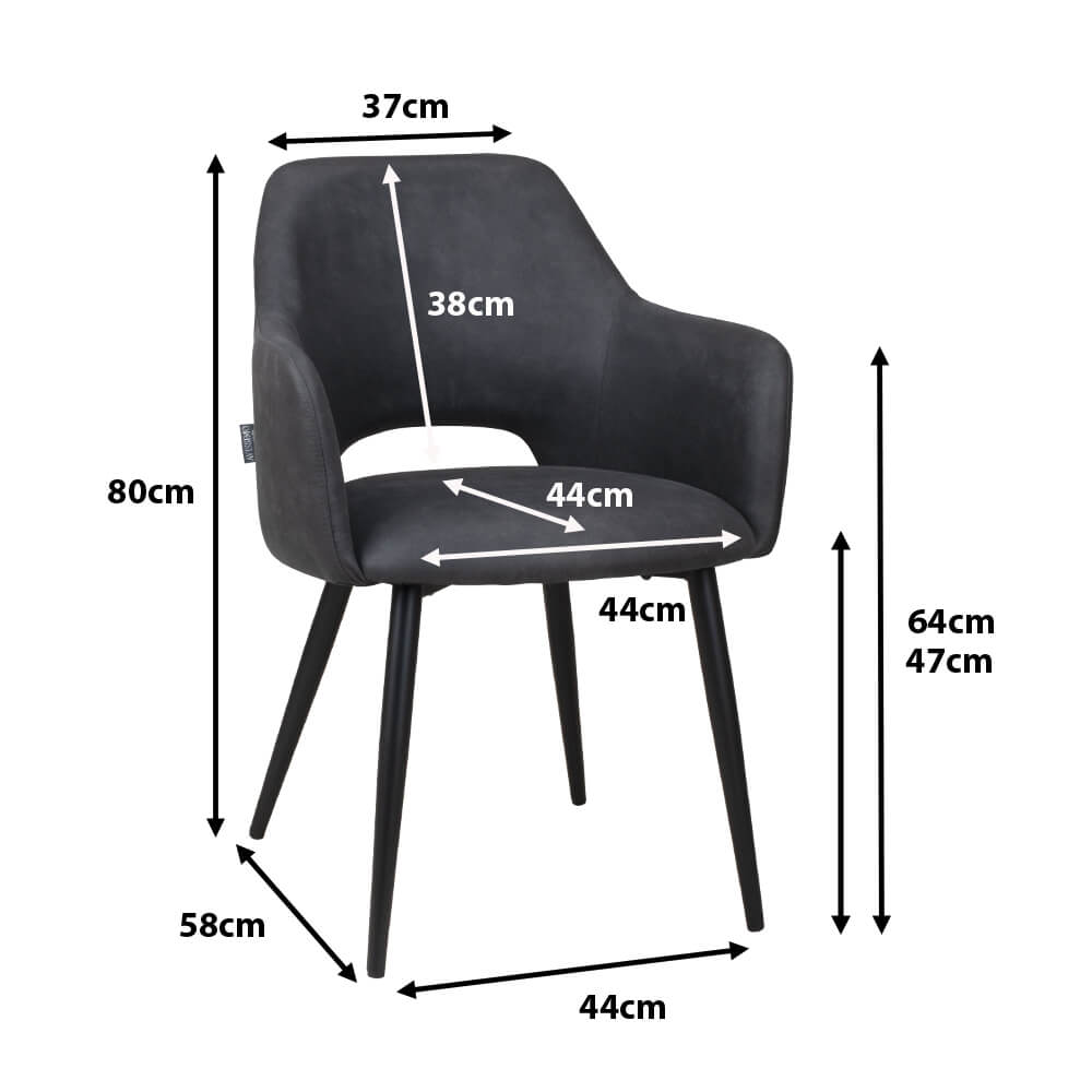 Polsterstuhl USON Arm Yuma 16 Maße