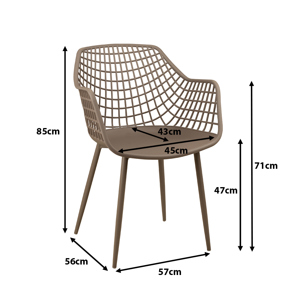 Outdoorstuhl Foma 1692 Taupe Maße