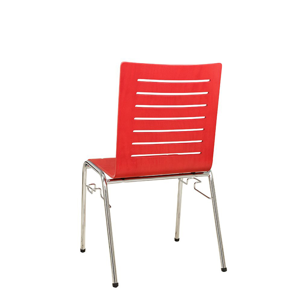 Konferenzstuhl Eruno-400, verchromtem Metallgestell, stapelbar Beizton: MAQ (auf Anfrage) Rückansicht