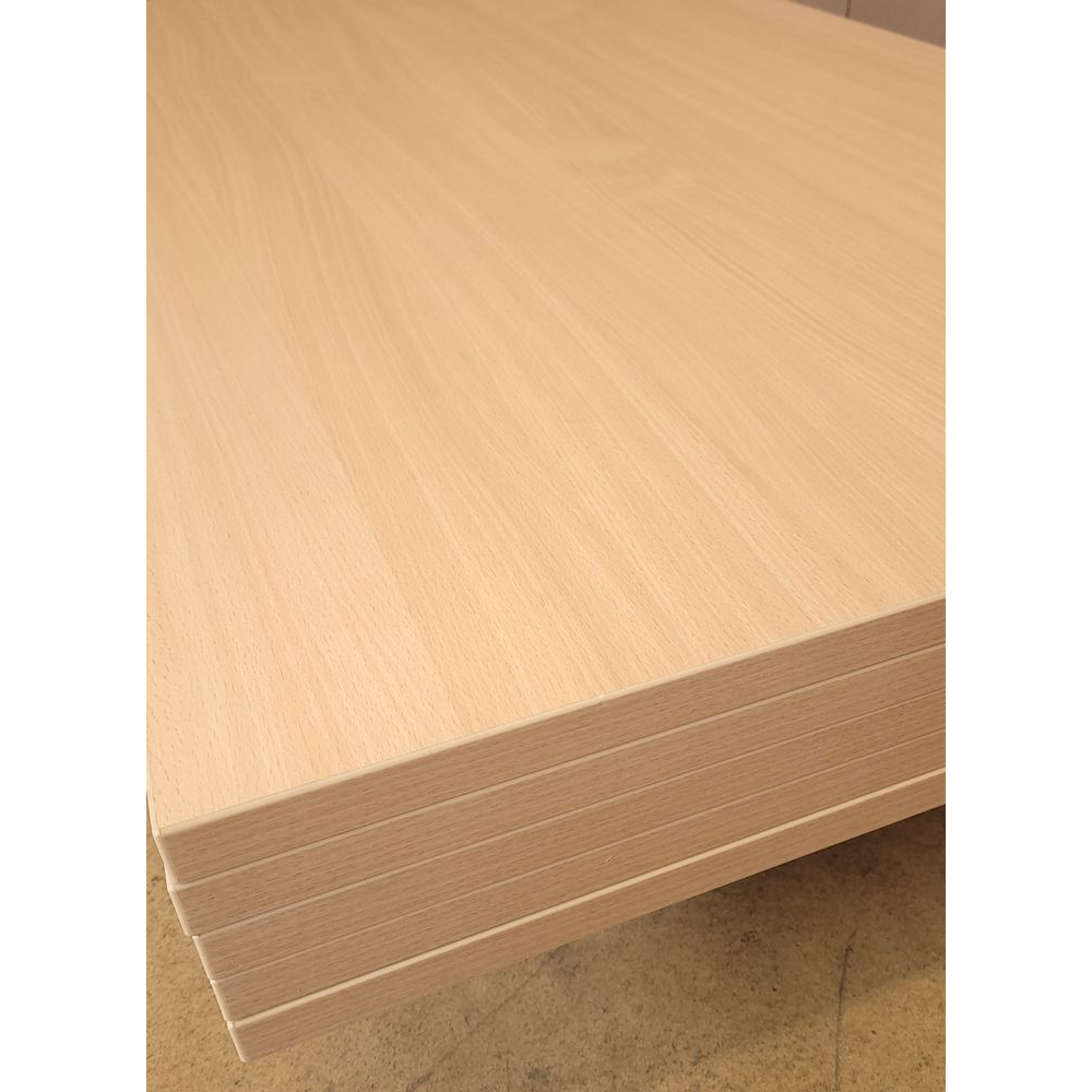 20230227_104342sudvFb3x1k5ae Melaminharz Tischplatte 25mm 140x80cm Buche natur Sonderposten