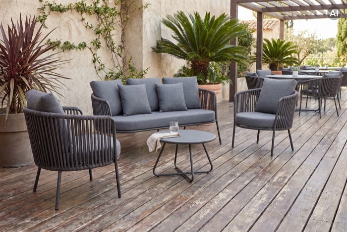 Outdoor-Loungeset mit Sofa und Sesseln