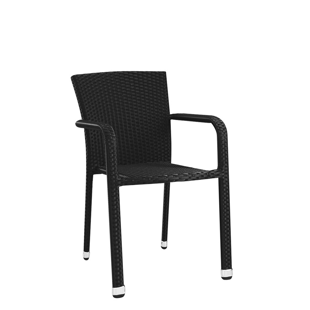 Gastronomiestuhl_Terrassenstuhl_Basato_black_seagrass Basato 48 black seagrass