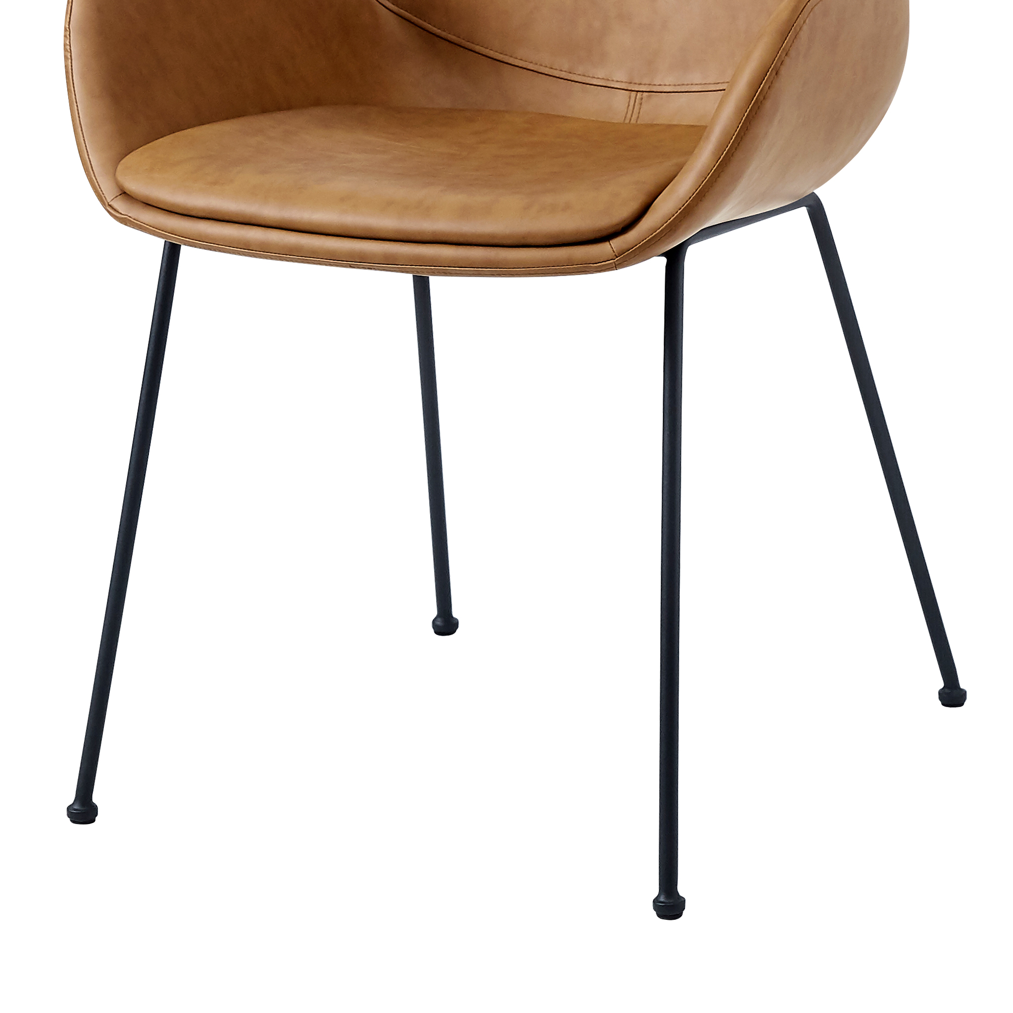 Rito Brown Indoorstuhl mit Armlehnen und Vollpolsterung – Metallgestell