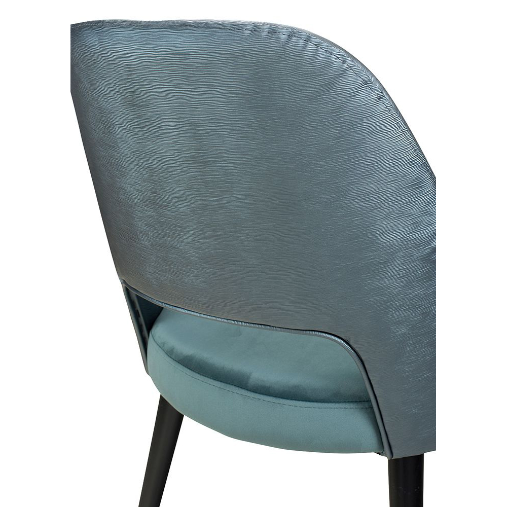 Polsterstuhl Gastronomie Sona 200 Arm_Beizton:Schwarz / Bezug Sitz: Riviera-87 / Bezug Rücken: Mercader bambu oltramare, _Detailansicht