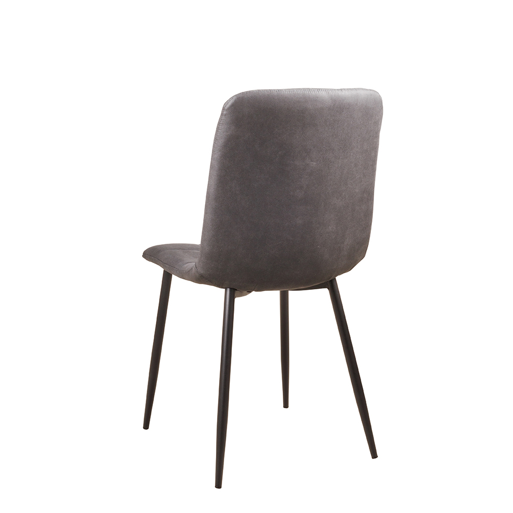 Polsterstuhl Derri Yuma-16 – ein Stuhl mit quadratischer Steppung und schwarzem Metallgestell für Gastronomie Rückansicht