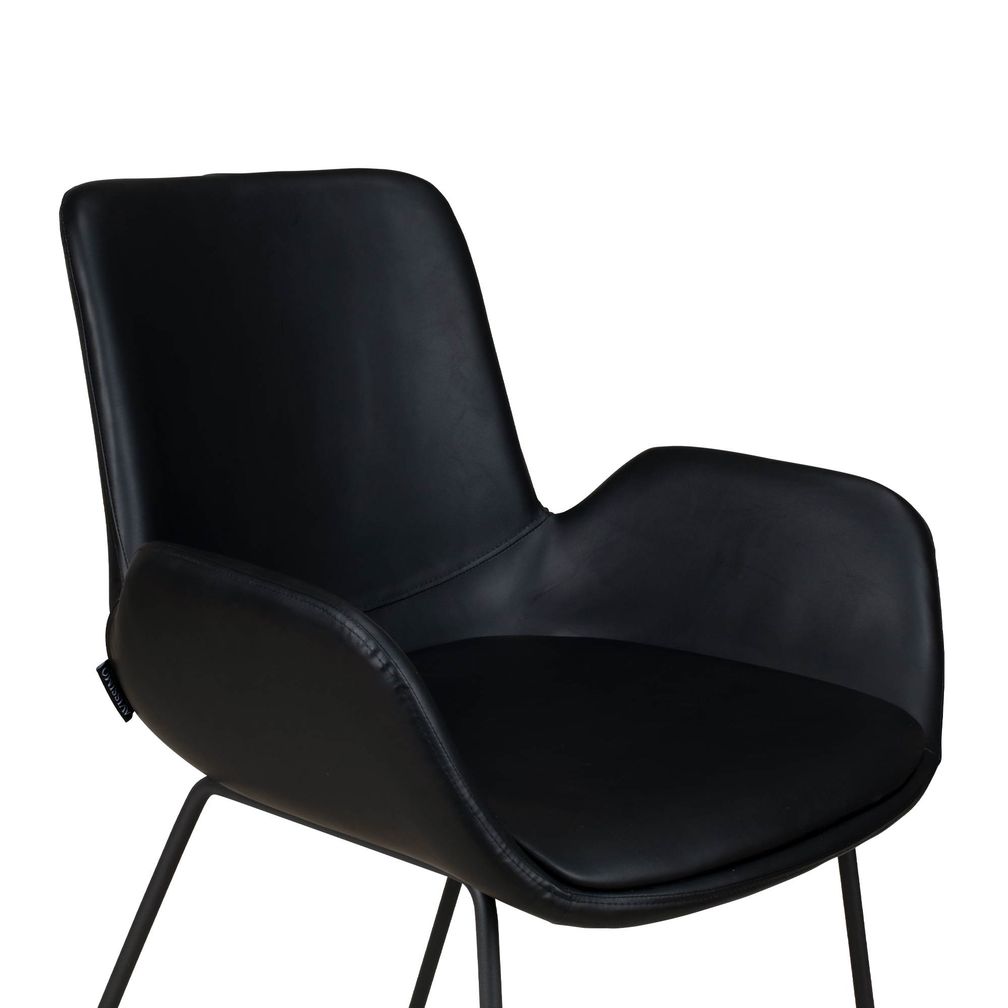 Rito Arm Antique Black Vollpolsterstuhl für Gastronomie – Sitzschale seitlich