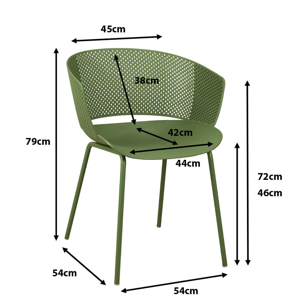 Outdoorstuhl FOMA F832 Green Maße