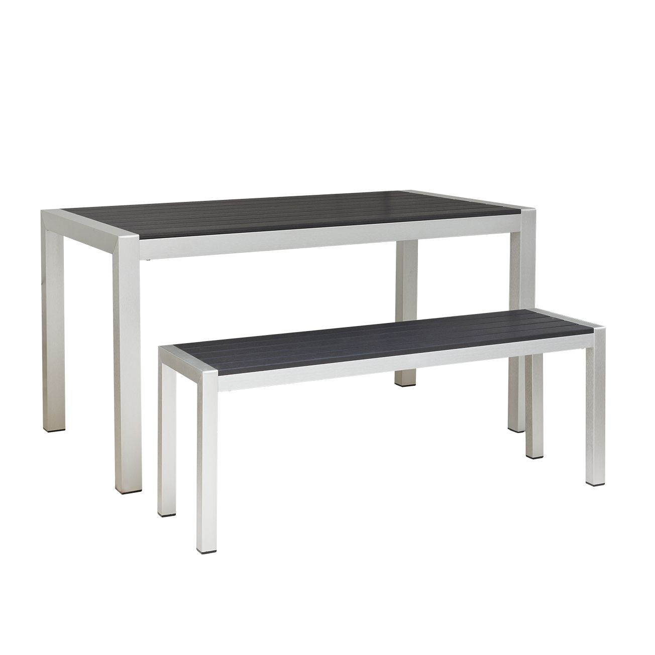 Sinora-140-grau_mit_Bank_1000px Tisch Sinora-140 grau mit Sinora-Bank-grau
