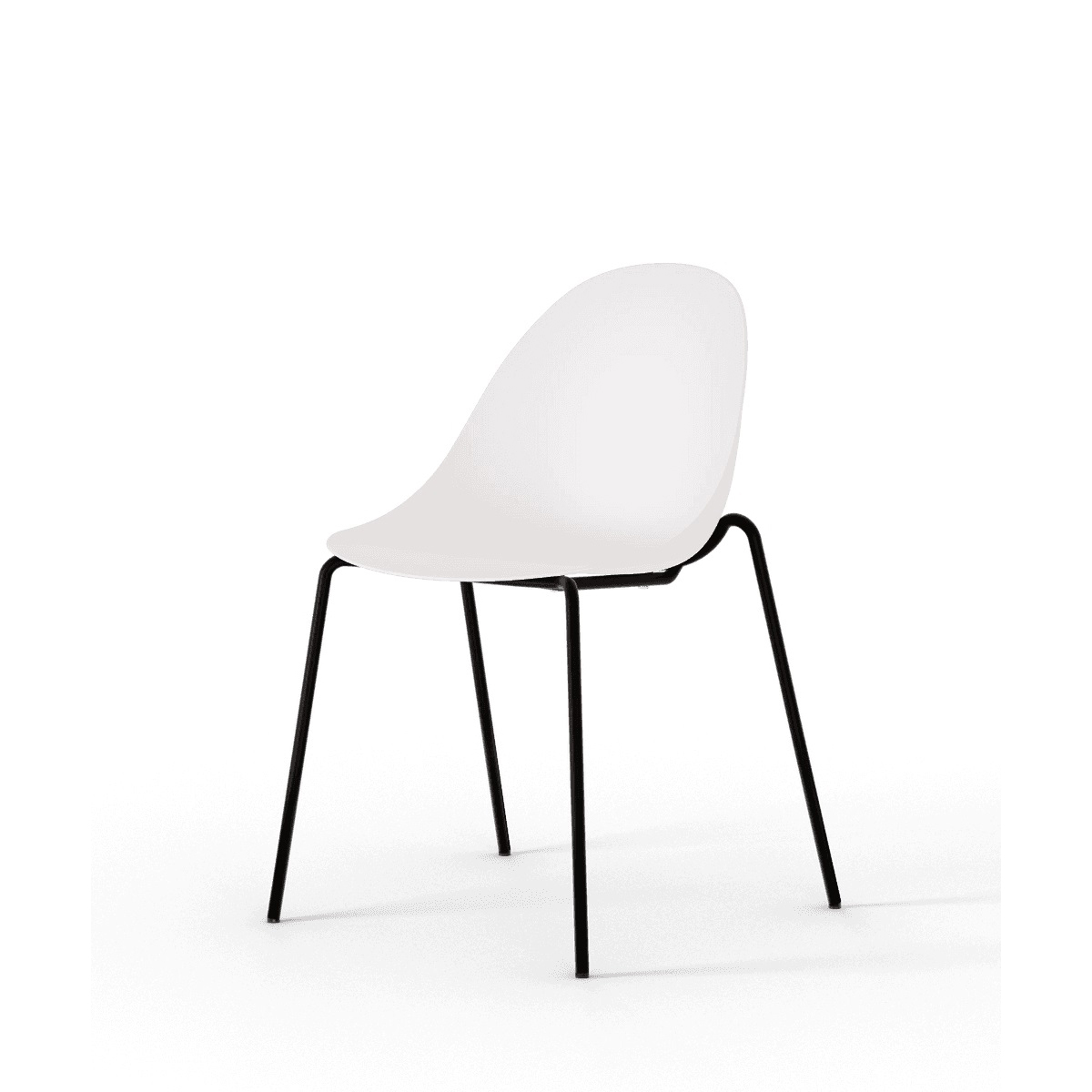 HIRO-01-PURE-WHITE-SHELL-BLACK-SATIN-LEG-Medium-1 Stuhl Hiro