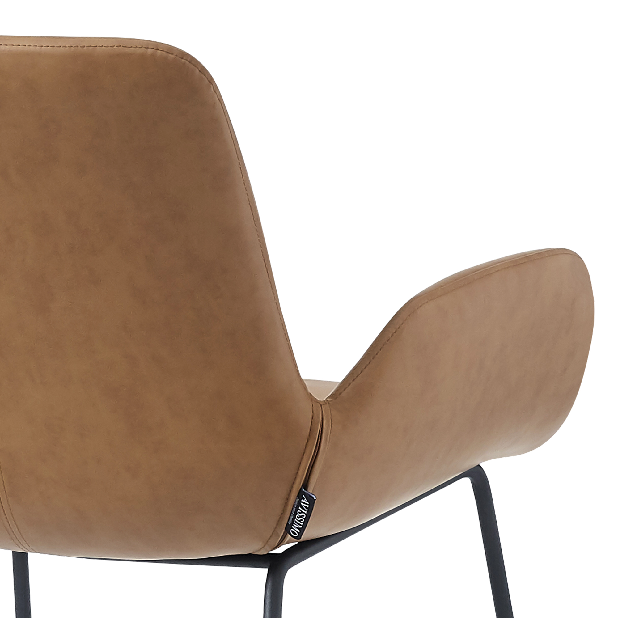 Rito Brown Indoorstuhl mit Armlehnen und Vollpolsterung – Rueckenteil mit Naht