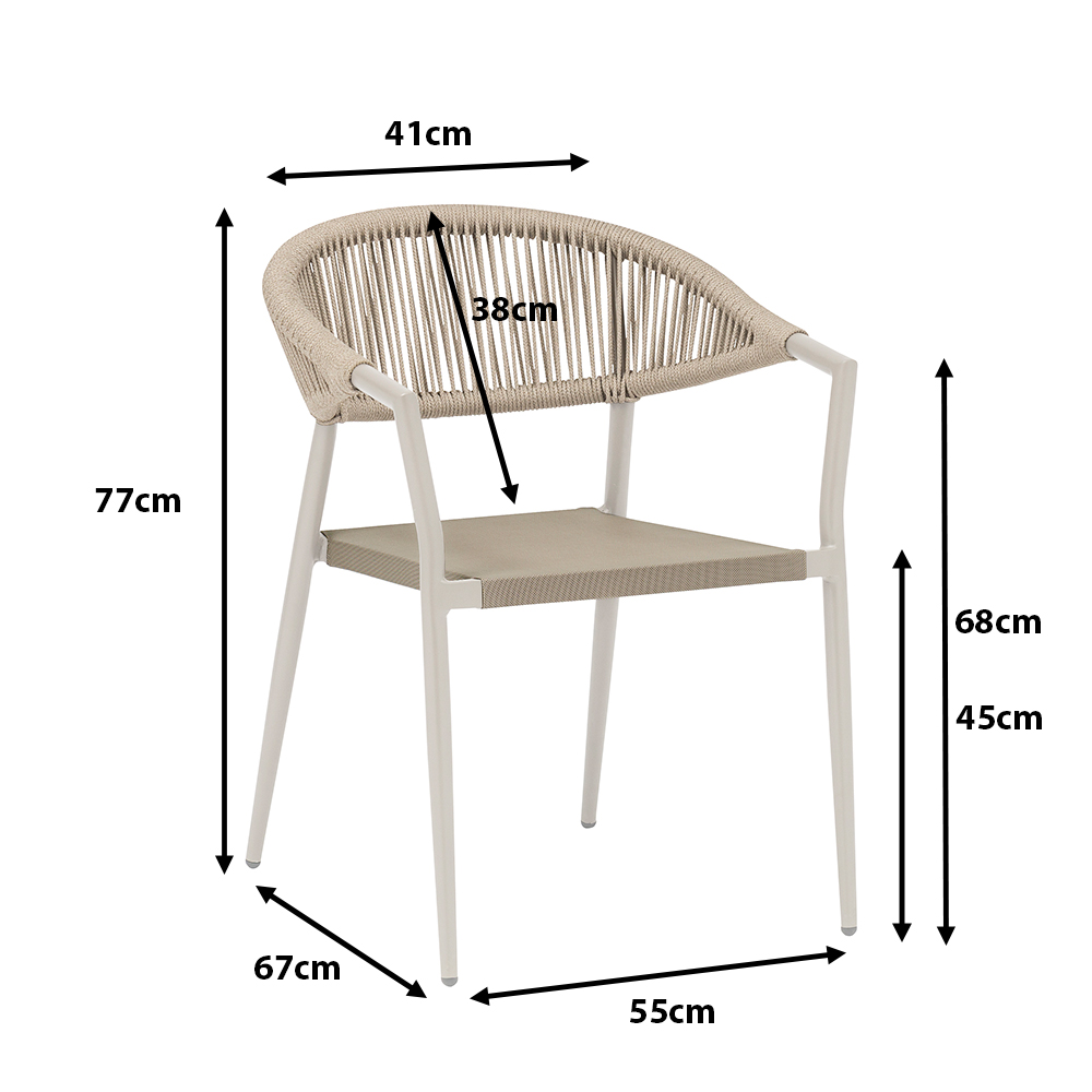 Outdoorstuhl Elcabo Cream Maße