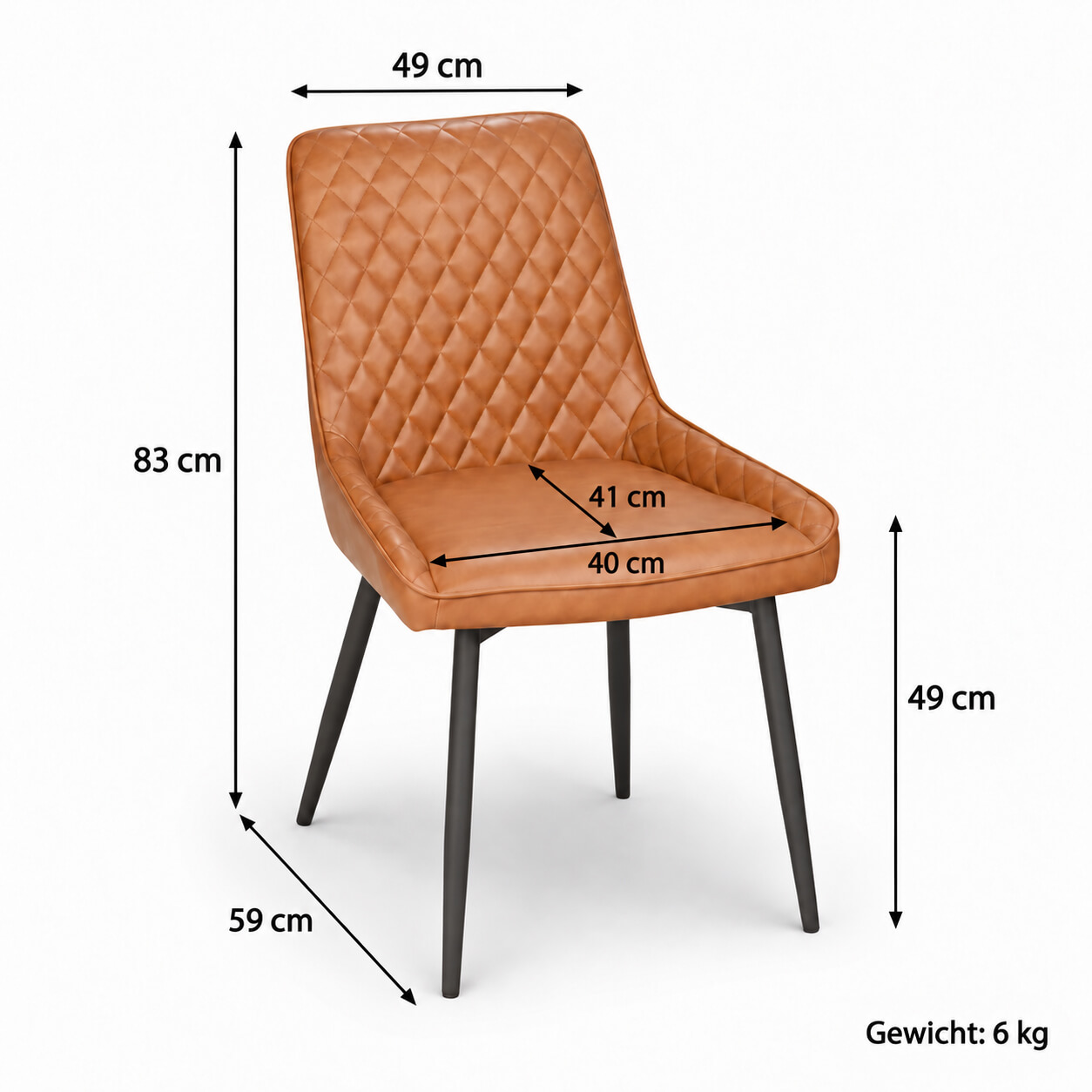 Polsterstuhl Lunaro Step Dark Brown Ma?e