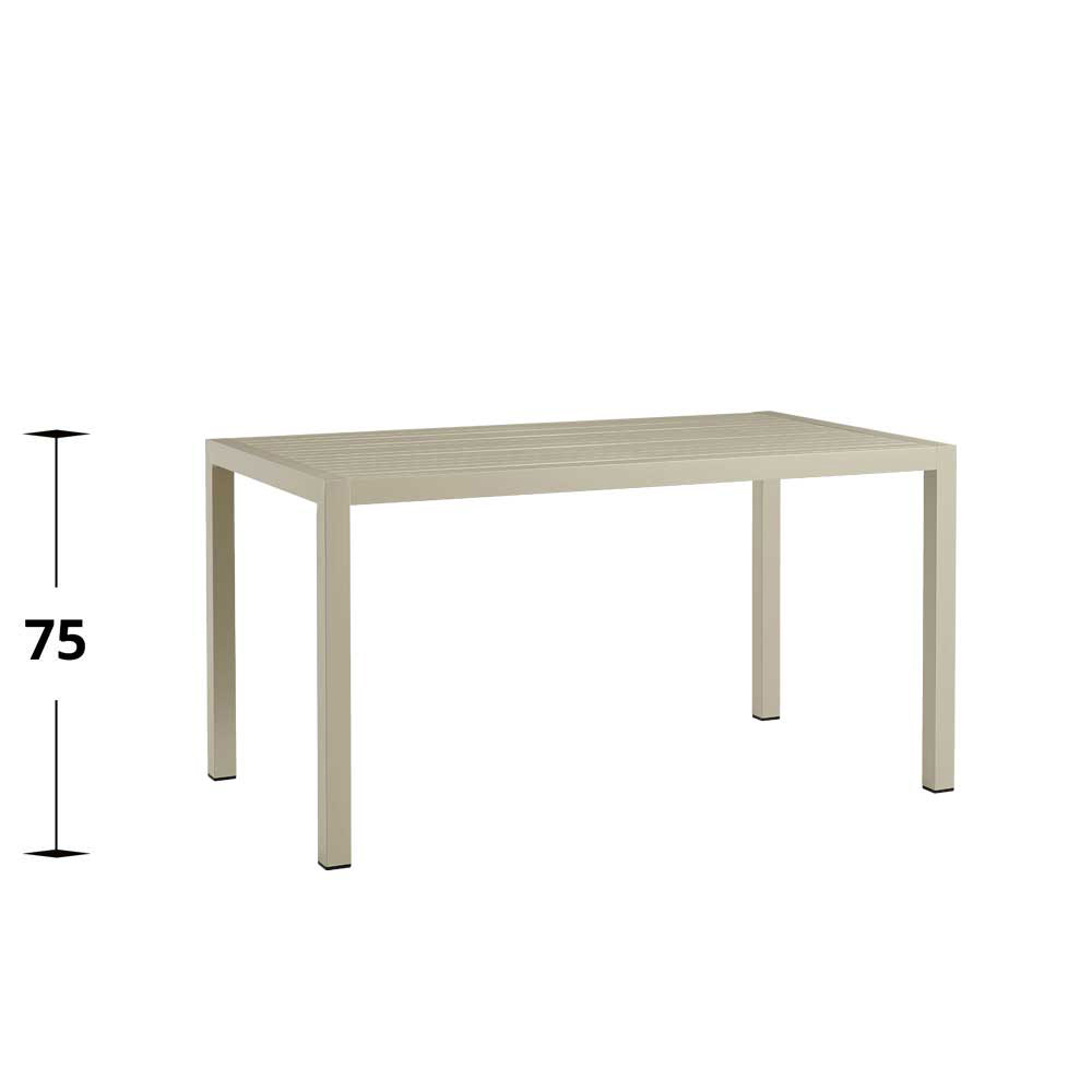 Metalltisch Cordone Greige Tisch 140