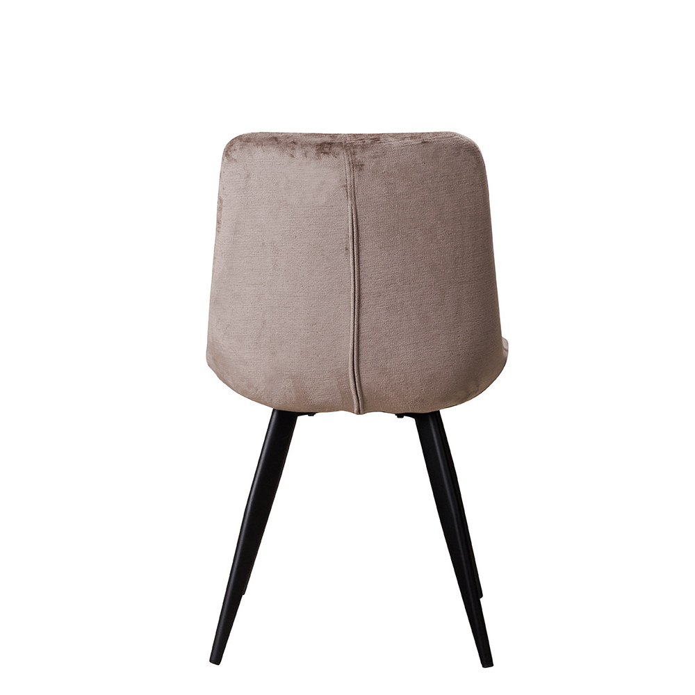 Gastronomie-Polsterstuhl-Rombo-Light-Brown_hinten_1000px_CC Polsterstuhl Rombo Light Brown – Schalenstuhl mit Rautensteppung und schwarzem Metallgestell für Gastronomie Rückansicht