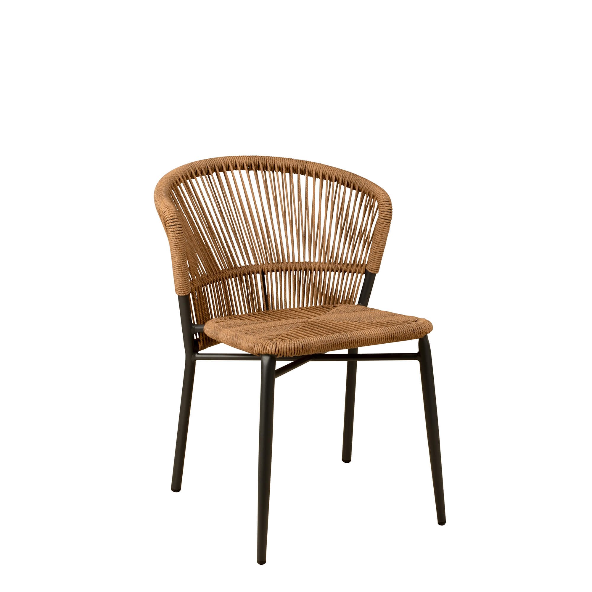 Elefino Natur Outdoorstuhl mit Geflecht – Vorderansicht