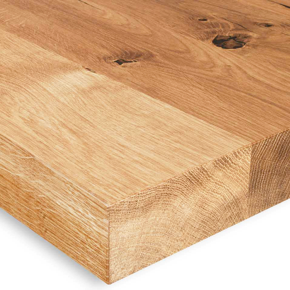 40mm Eiche massiv Vintage Tischplatte LV
