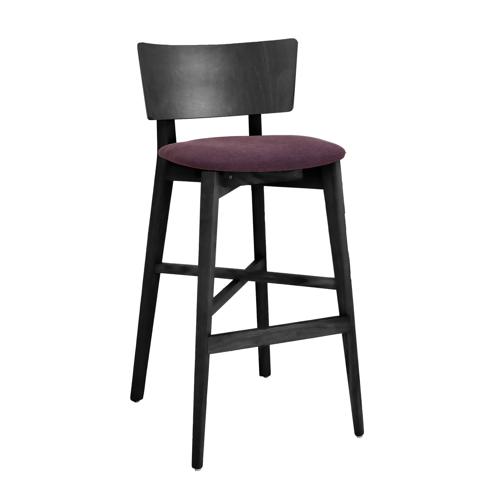 Gastronomiebarhocker Holz – Dimoni-Bar-P Buche mit Polstersitz und 77 cm Sitzhöhe