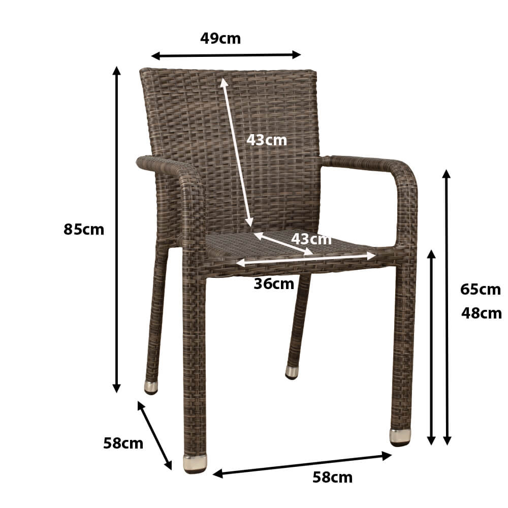 Outdoorstuhl Basato mixed brown Ma?e Outdoorstuhl Basato mixed brown Ma?e