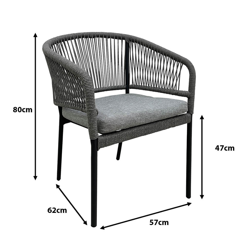 Outdoorstuhl Densa Grey Maße