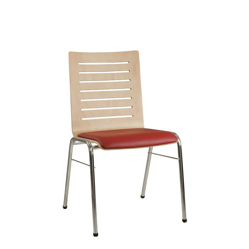 Konferenzstuhl Eruno-410 mit Sitzpolster, verchromtem Metallgestell, stapelbar