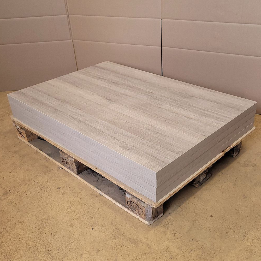 HPL-Tischplatte 38mm 120x80cm Wildeiche grau - Sonderposten