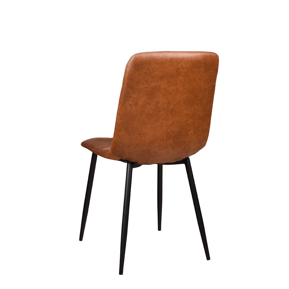 Polsterstuhl Derri Toreador-105 – brauner Stuhl mit Kassettensteppung und schwarzem Metallgestell