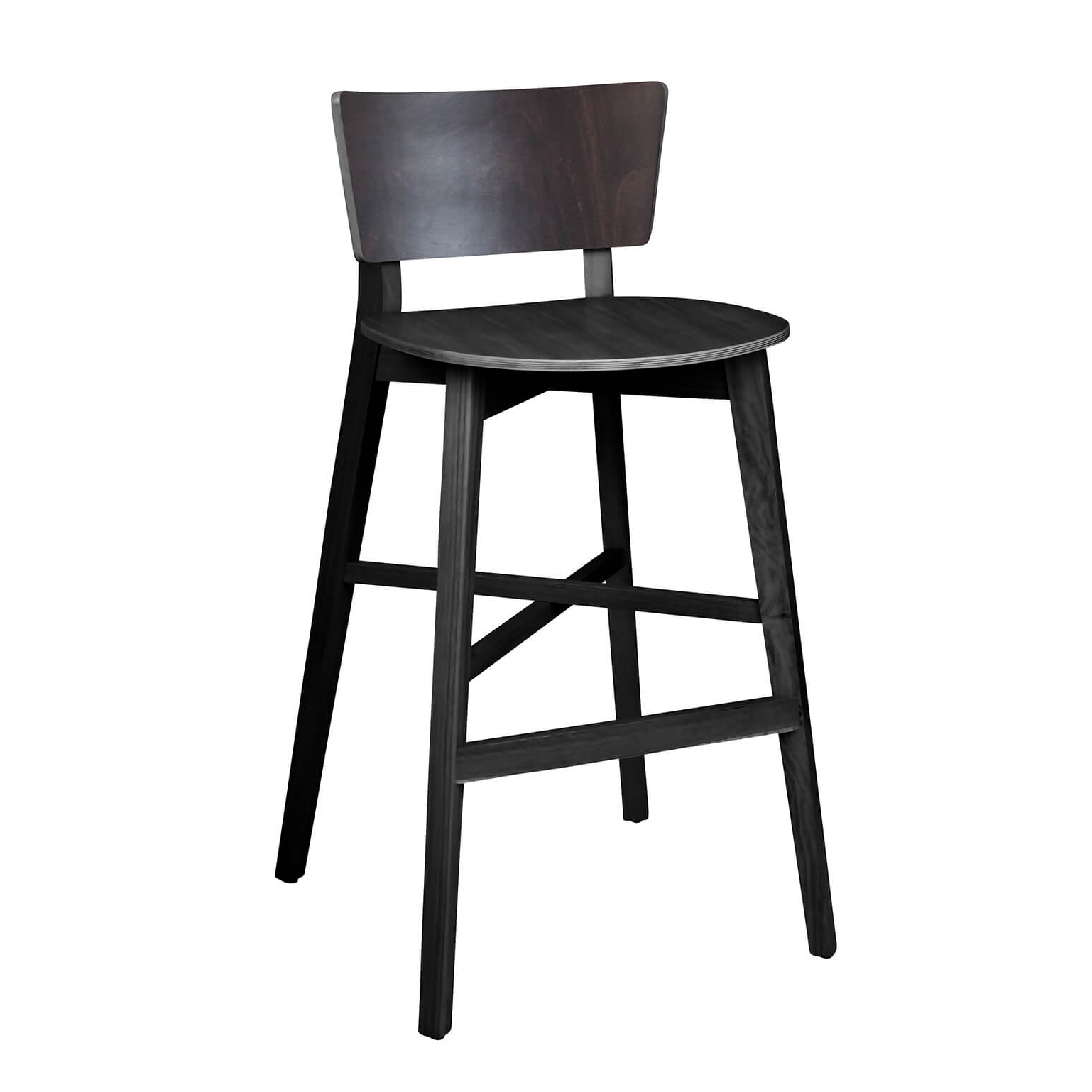 Gastronomiebarhocker Holz – Dimoni-Bar-P Buche mit 77 cm Sitzhöhe