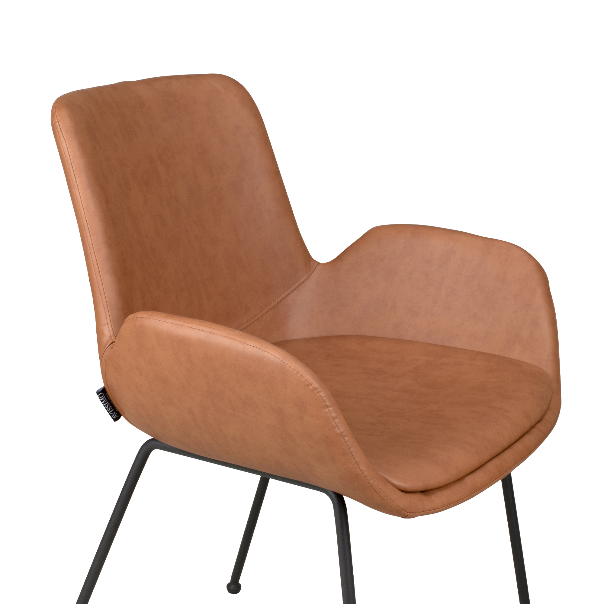 Rito Arm Brown Vollpolsterstuhl für Gastronomie – Sitzschale seitlich