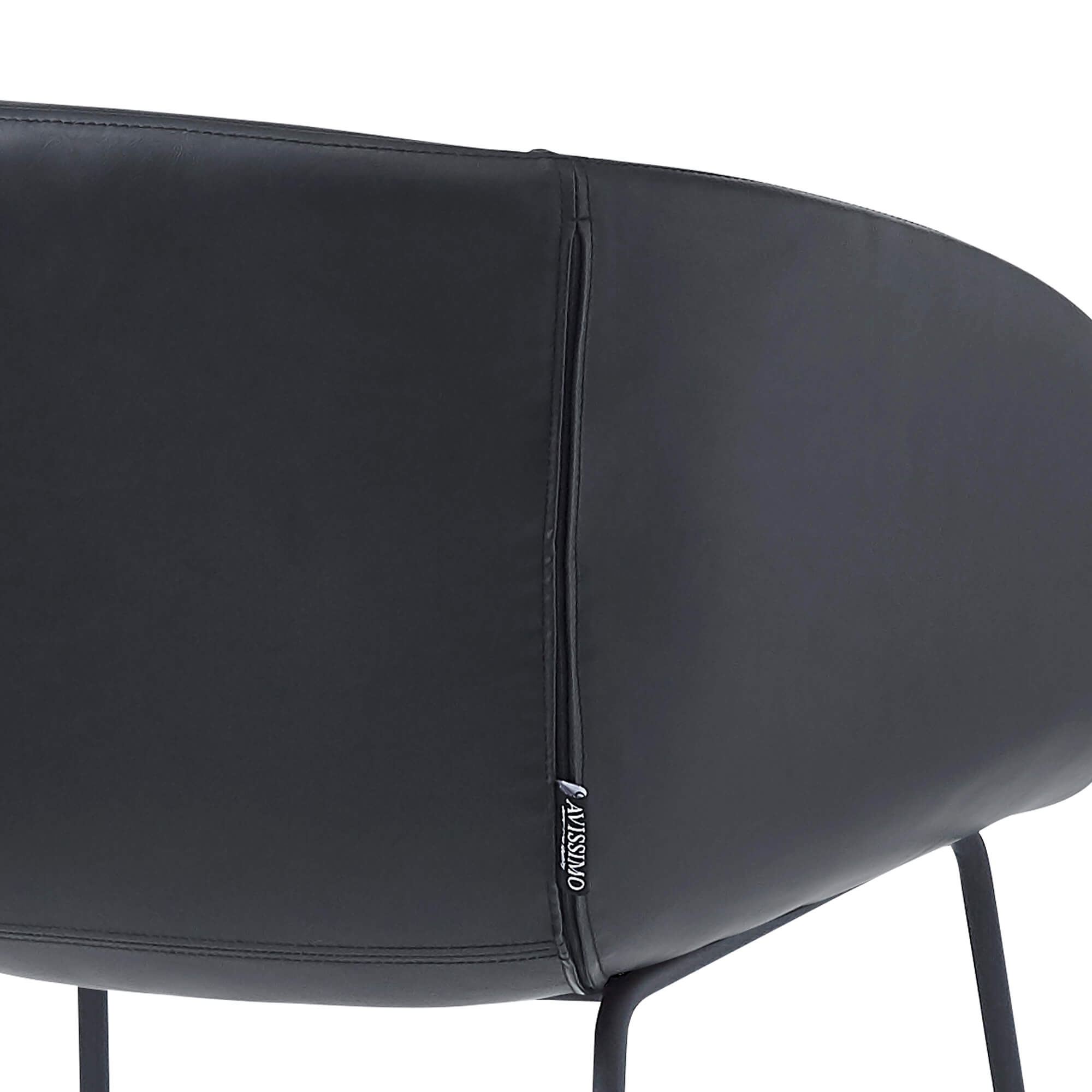 Estara Antique Black Indoorstuhl mit Armlehnen und Vollpolsterung – Rueckansicht mit Naehte