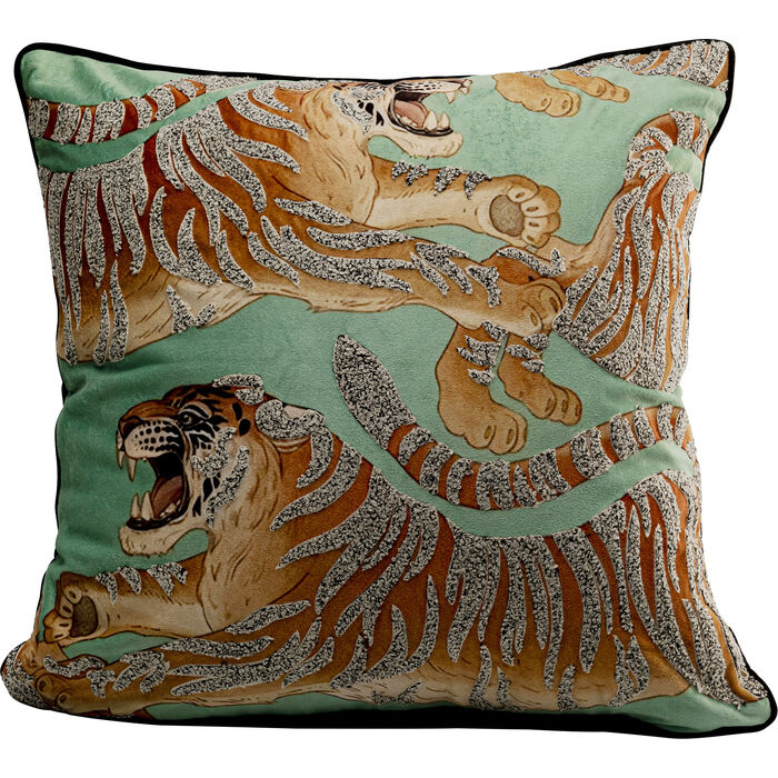 KARE-57273-700x700 Kissen Tiger Love Mint 45x45cm