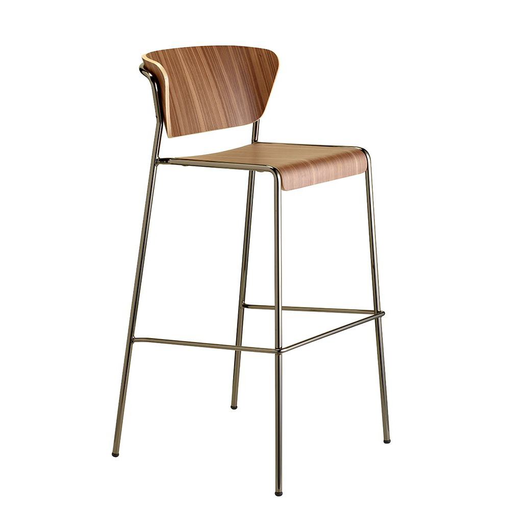 gastronomie-industrial-style-stuhl-liesa-bar-2854-chrom-_1 Dekor: Canaletto Walnut