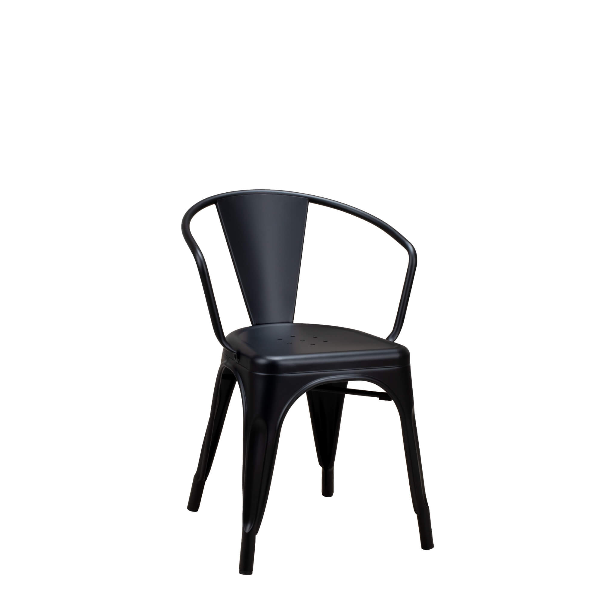 gastronomiestuhl_metallstuhl_tixar_arm_black_vorderansicht Metallstuhl Tixar Arm black – Vorderansicht
