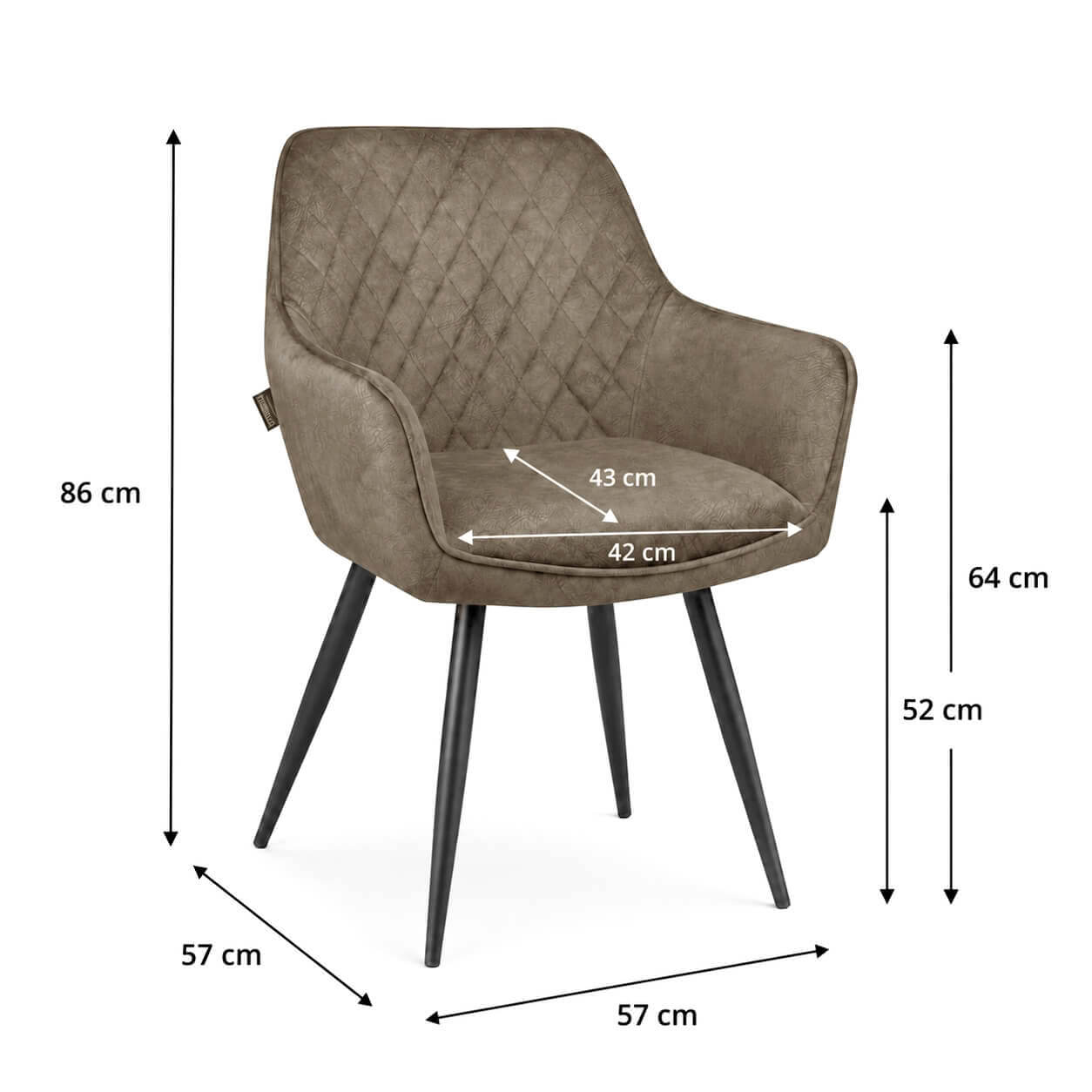 Polsterstuhl Lenoro Arm Marble 104 | 4-Fußgestell Ma?e