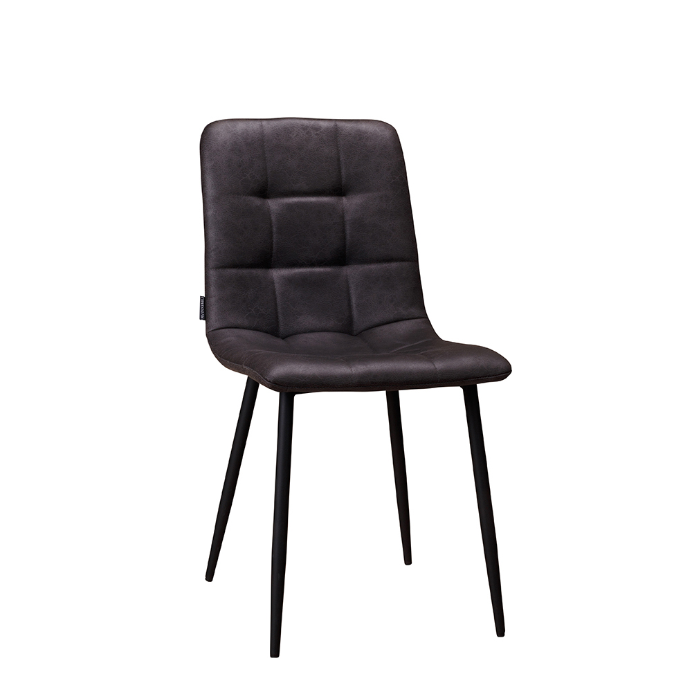 Gastronomie-Polsterstuhl-Derri-Toreador-801_vorne_1000px_1000px Polsterstuhl Derri Toreador-801 – dunkler Stuhl mit Kassettensteppung und schwarzem Metallgestell für Gastronomie