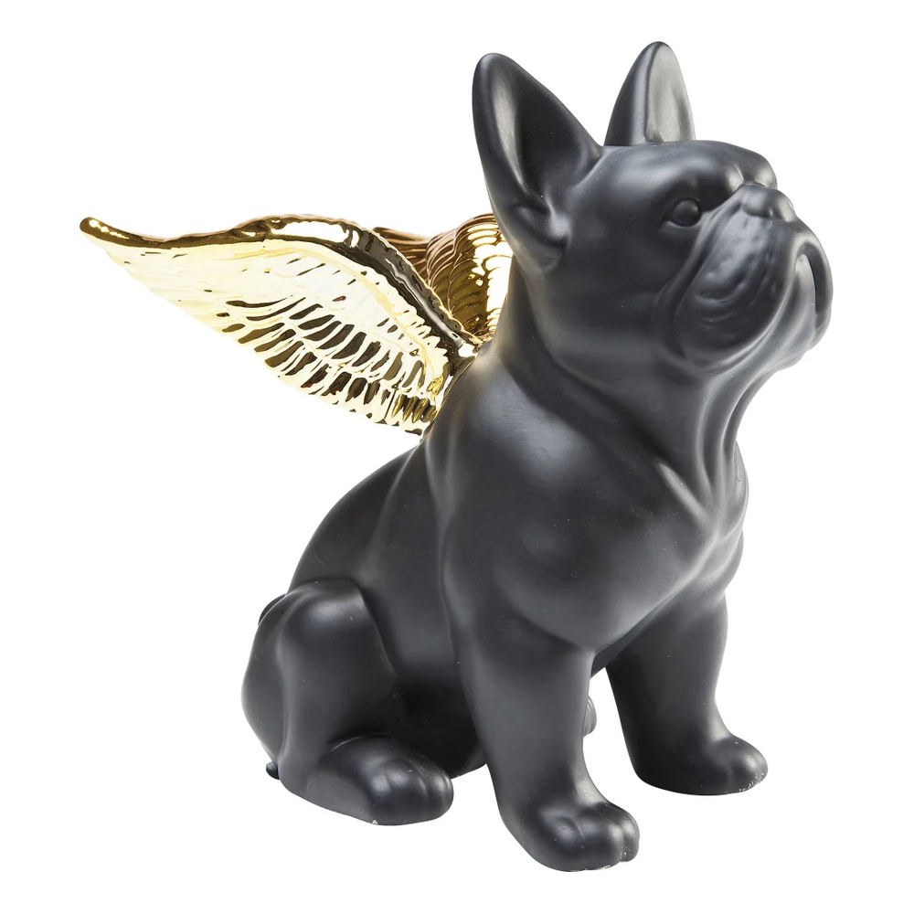 Deko-FIgur_SItting-Angel-Dog_1 Deko Figur Sitting Angel Dog Gold Schwarz