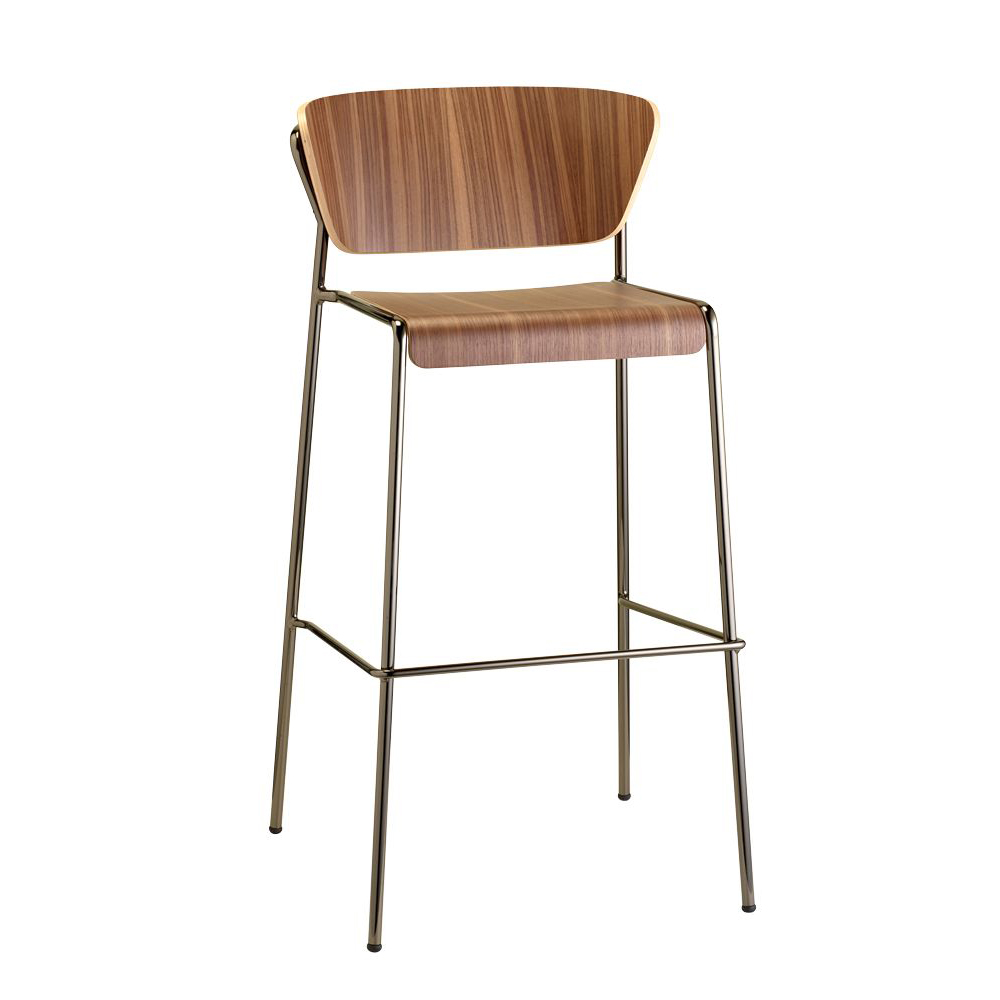gastronomie-industrial-style-stuhl-liesa-bar-2854-chrom-_0 Dekor: Canaletto Walnut
