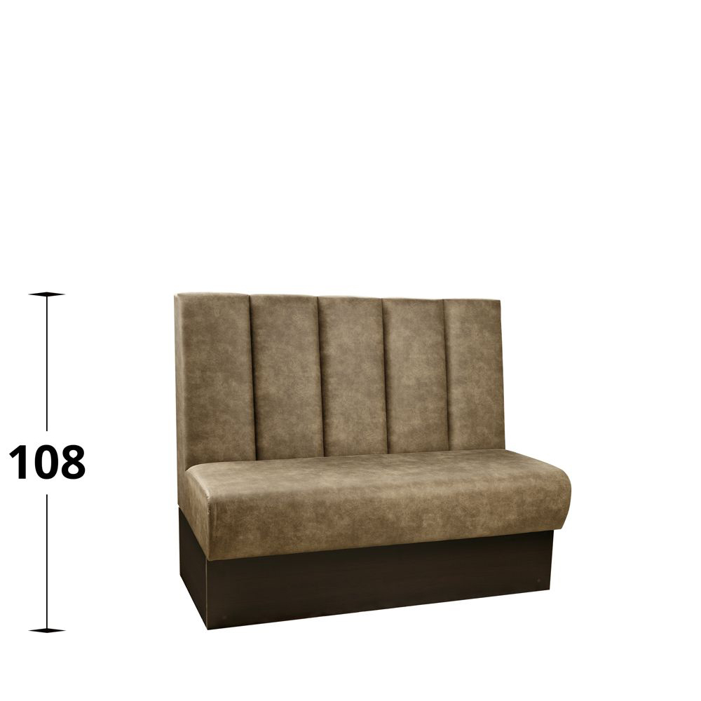 Gastrositzbank mit Sockel in braun mit 108 cm Höhenmaß