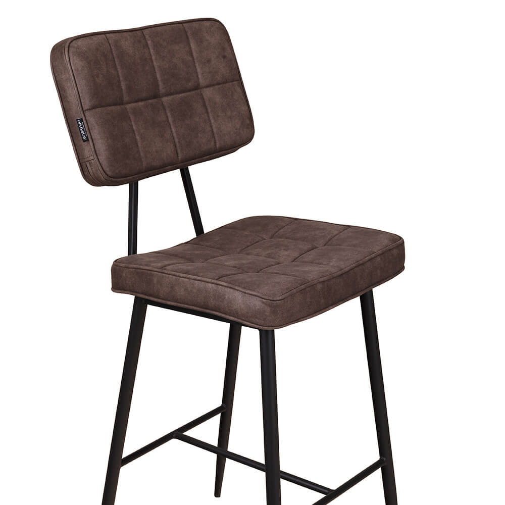 Polsterbarhocker Lucca-Bar Brown mit Metallgestell für Gastronomie