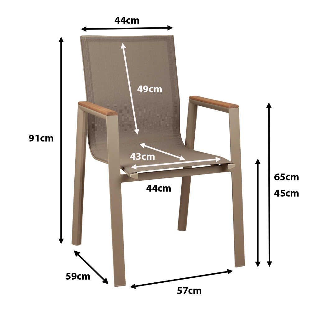 Outdoorstuhl Stramo taupe Maße Outdoorstuhl Stramo taupe Maße