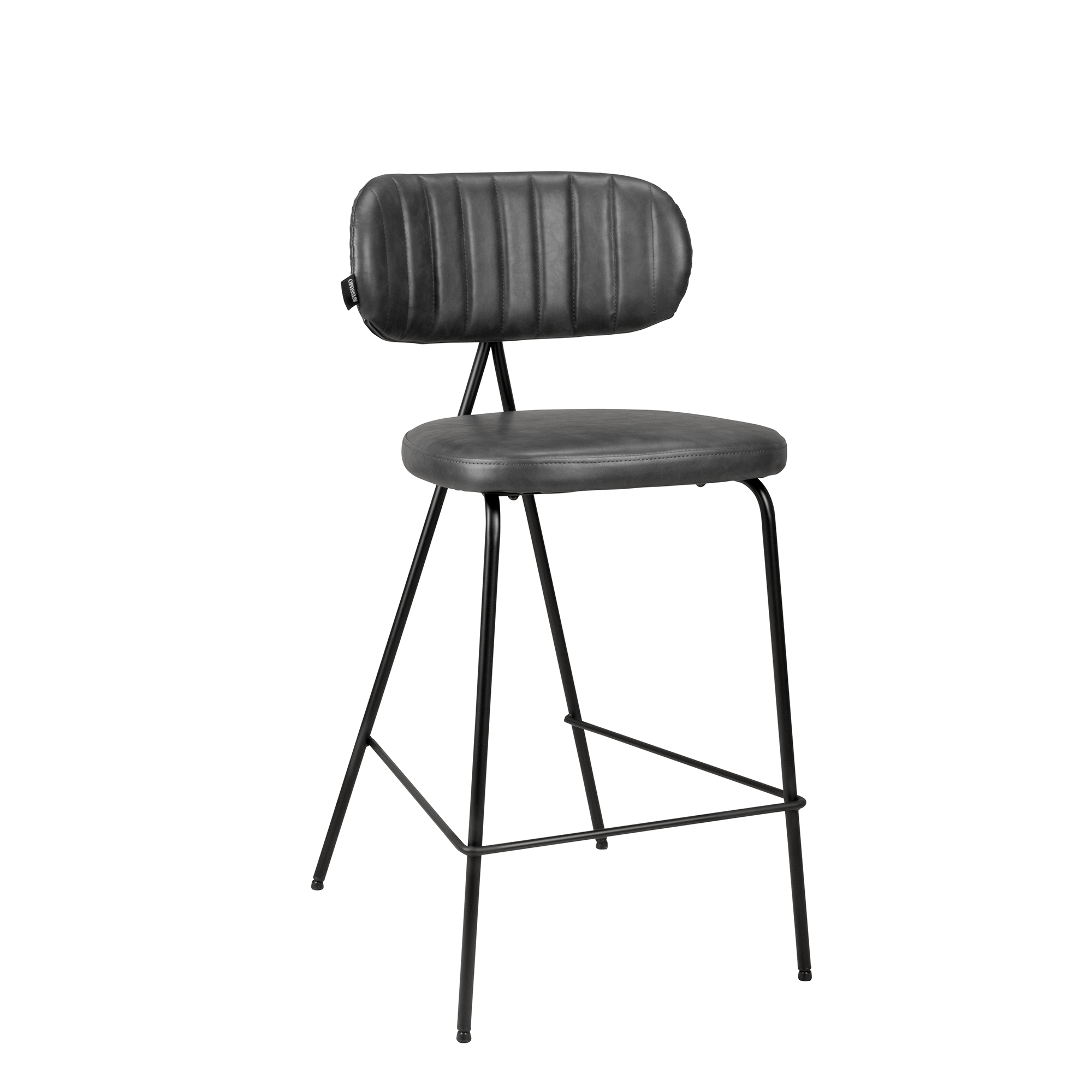 Vollpolsterbarhocker Cuba-Bar Nappa Mouse – Vorderansicht