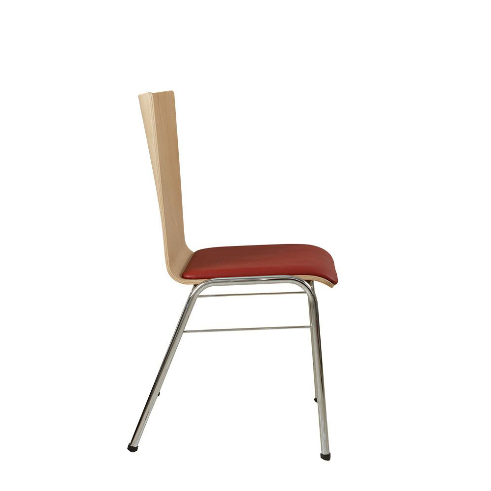 Konferenzstuhl Eruno-310 mit gepolsterten Sitz, verchromtem Metallgestell, stapelbar Seitenansicht