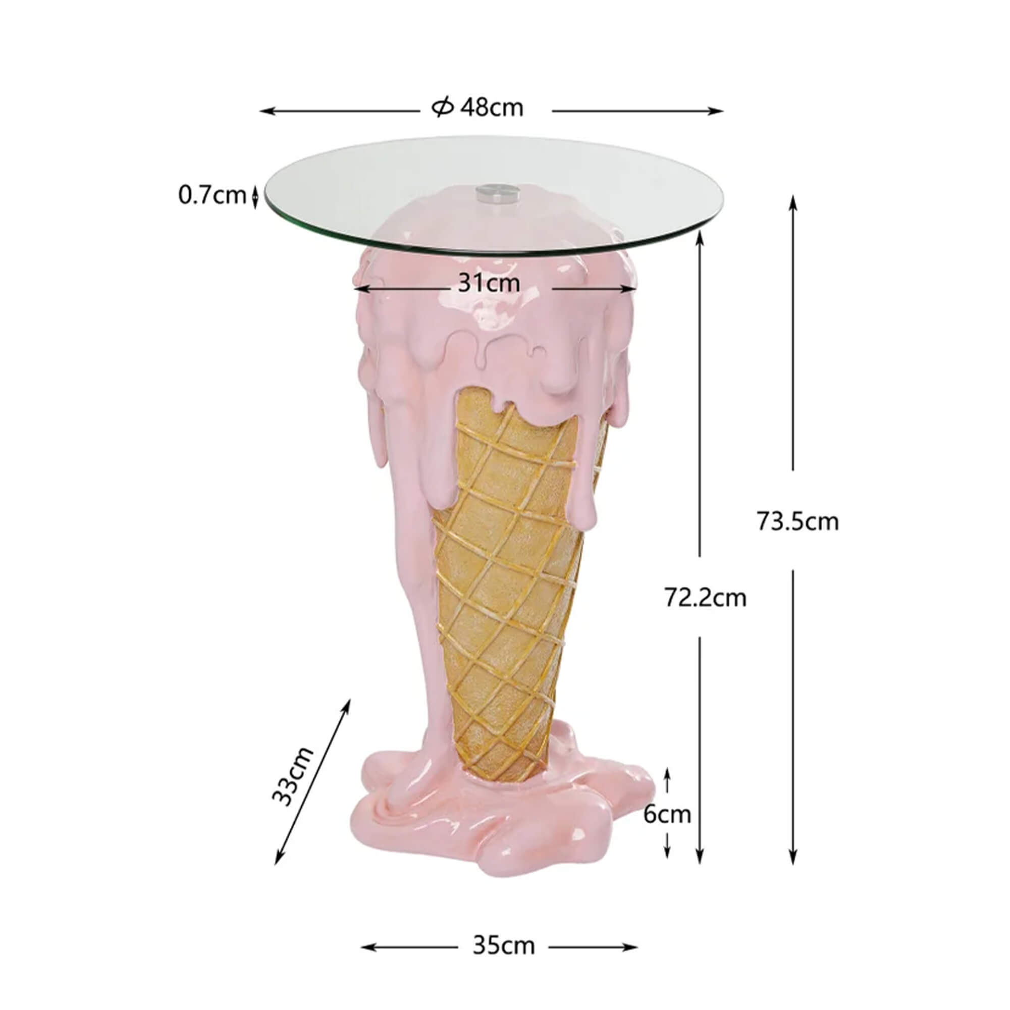 Bistrotisch Ice Cream Ø48cm Ma?e