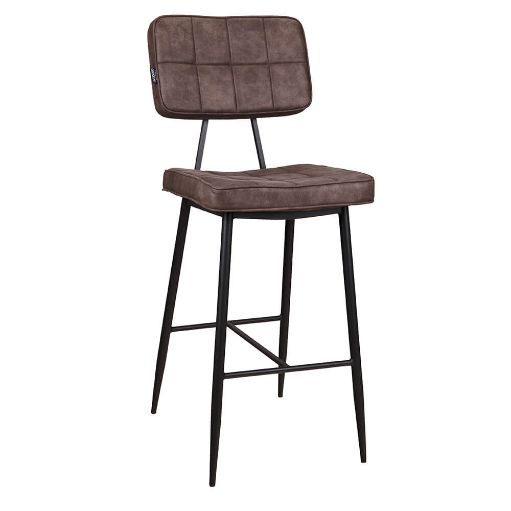 Gastronomie-Polsterbarhocker-Metallgestell_Lucca-Bar-Brown_1 Polsterbarhocker Lucca-Bar Brown mit Metallgestell für Gastronomie