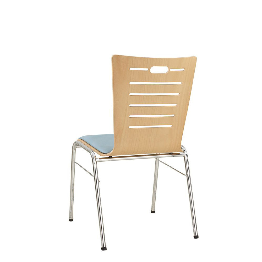 Konferenzstuhl Eruno-612 mit Sitzpolster, verchromtem Metallgestell, stapelbar Rückansicht