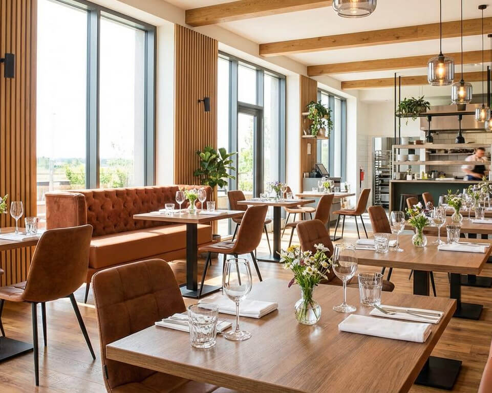 gastronomiebild_milieubild_restaurant Bild Restaurant mit Derri Stuehlen hell