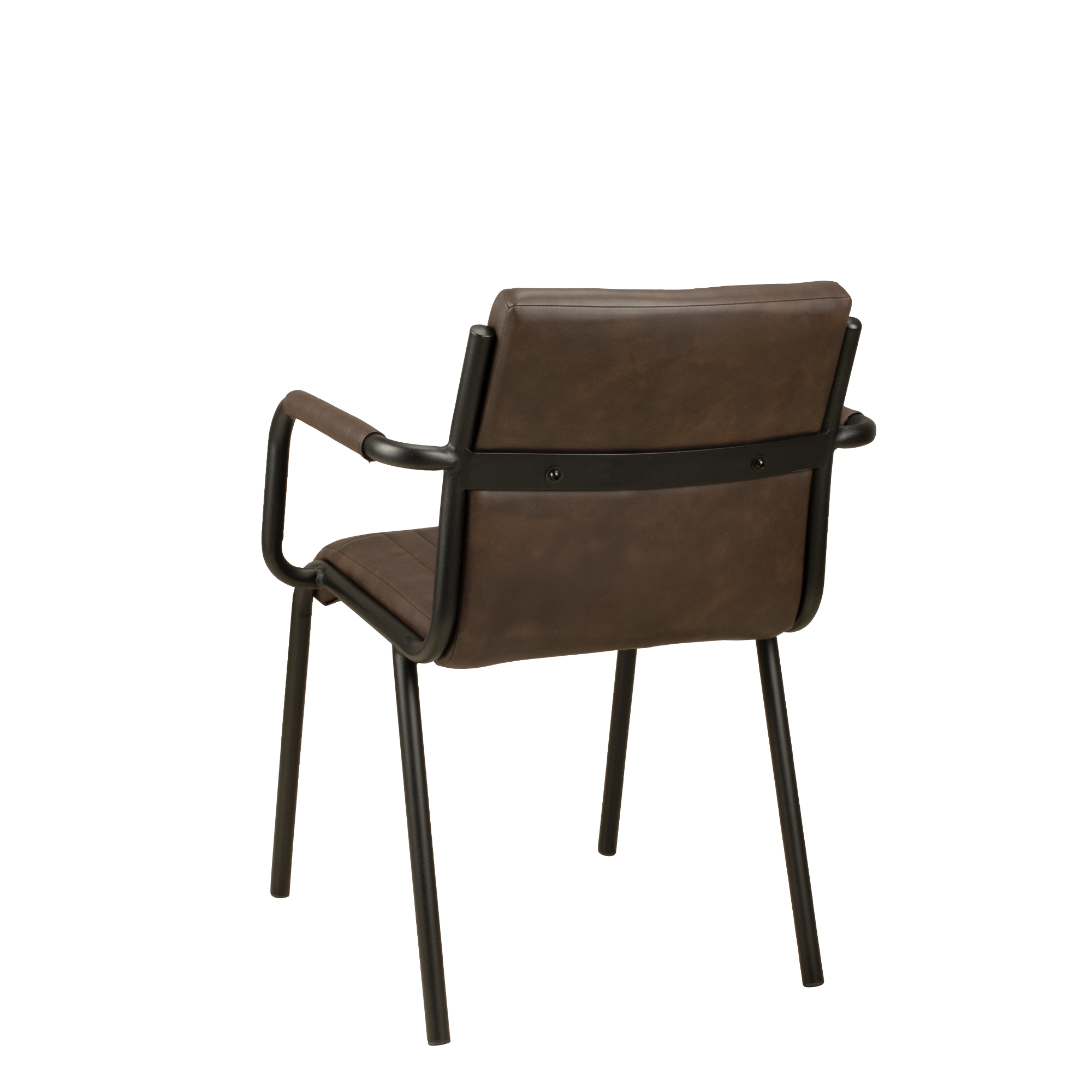 polsterstuhl_monte_carlo_brown_rueckansicht Polsterstuhl mit Armlehne Monte Carlo Brown – Rueckansicht
