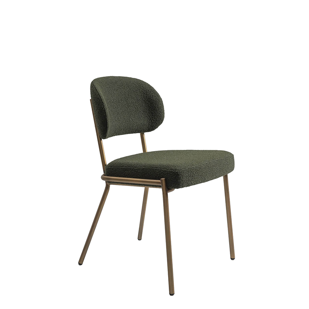 Restaurantstuhl_Metallstuhl_cina_8090_vp_vorne Gepolsterter Gastronomiestuhl Cina-80902-VP mit grünem Stoffbezug und Metallgestell – ergonomisch, stabil und konfigurierbar